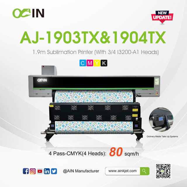 AJ-1903TX / 1904TX 1.9m Sublimation አታሚ