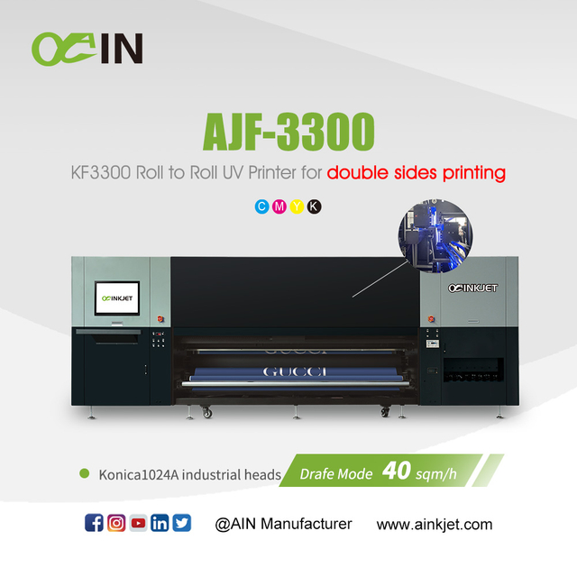 AJF-3300 KF3300 Рулонный УФ-принтер для двусторонней печати