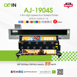 AJ-1904S Высокоскоростной экосольвентный принтер длиной 1,9 м 