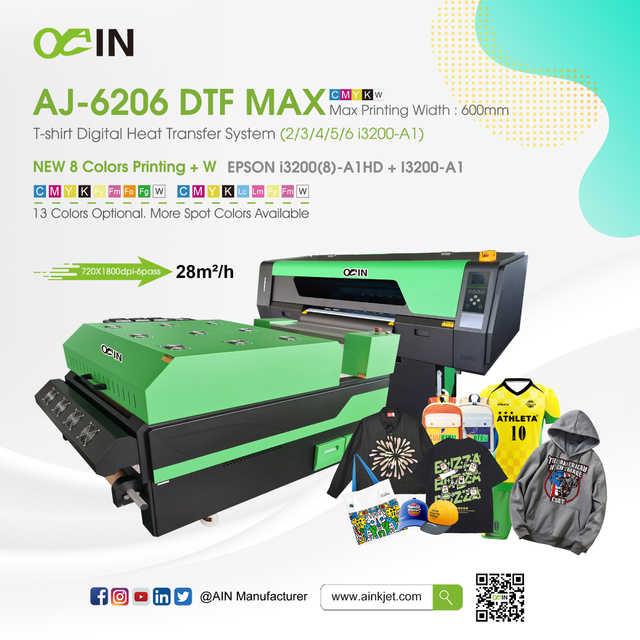 AJ-6206 DTF MAX เสื้อยืด เสื้อยืด Digital Heat Transfer System Powder Shaker Printer