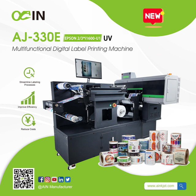 AINKJET AJ-330E Многофункциональная цифровая УФ-машина для печати этикеток