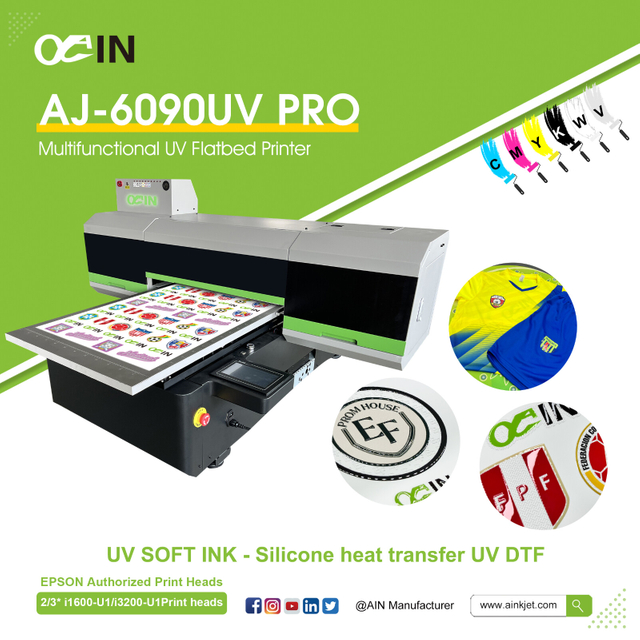 Stampante flatbed a trasferimento termico in silicone AJ-6090 UV DTF