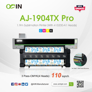 Impresora industrial de sublimaci&oacute;n de tinta AJ-1904TX Pro de 1,9 m