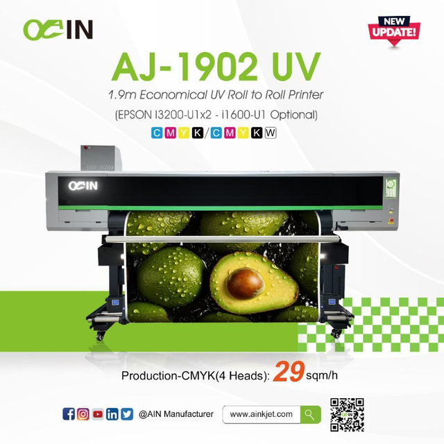 AJ-1902UV 1.9m 経済的な UV ロール to ロール プリンタ