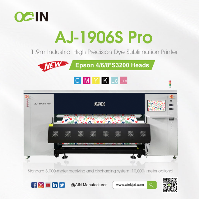 AJ-1906S Pro Промышленный высокоточный сублимационный принтер длиной 1,9 м 