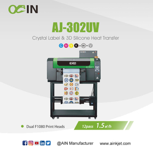  AINKJET AJ‑302UV A3 UV DTF Принтер TPU Crystal Label и решение для 3D-силиконовой теплопередачи