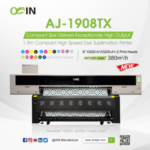 AINKJET AJ-1908TX طابعة تصعيد صبغ عالية السرعة بطول 1.9 متر