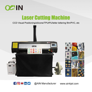 AINKJET CCD ቪዥዋል አቀማመጥ ሌዘር መቁረጫ ማሽን ለሙቀት ማስተላለፊያ ቪኒል ሮል ማቴሪያል